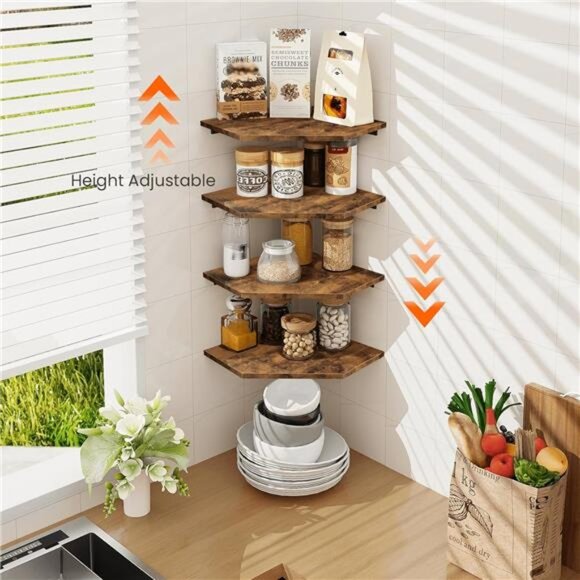 Corner Shelf Wall Mount,Set of 4Floating Corner Shelves with Cord Hole for Cable - Picture 5 of 8